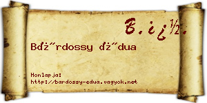 Bárdossy Édua névjegykártya